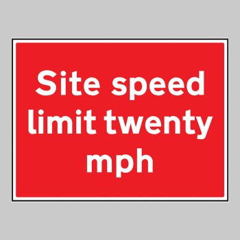 Site Speed Limit Twenty mph