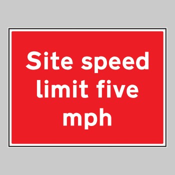 Site Speed Limit Five mph