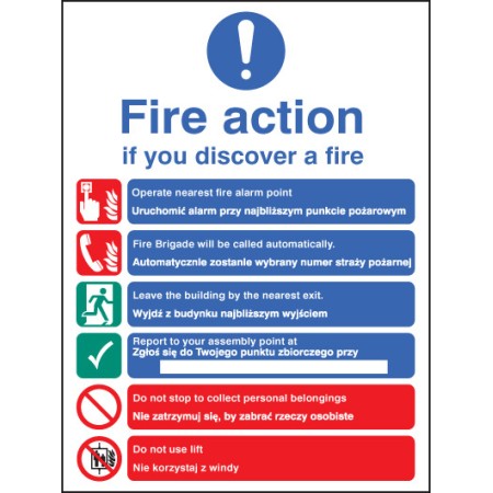 Fire Action Auto Dial with Lift (English / Polish)