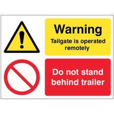 Warning - Tailgate Is Operated Remotely Do Not Stand Behind Trailer