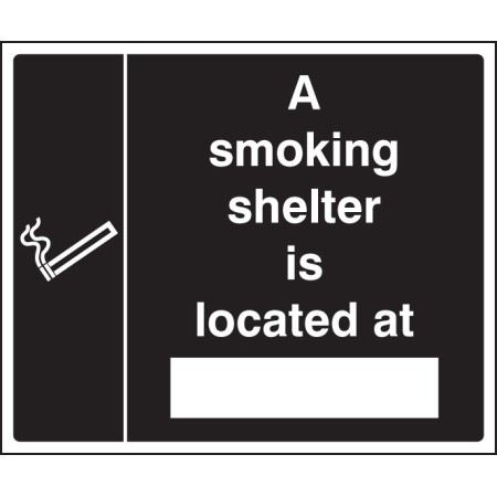 Smoking Shelter Located At (White / Black)