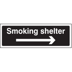 Smoking Shelter Right Arrow (White / Black)