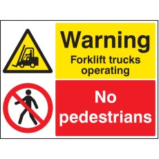 Warning - Forklift Trucks Operating No Pedestrians