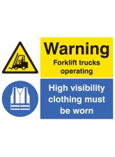 Warning - Forklift Trucks Operating High Visibility Clothing Must be Worn Beyond this Point