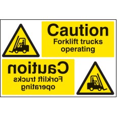 Caution - Forklift Trucks Operating Reflection Sign