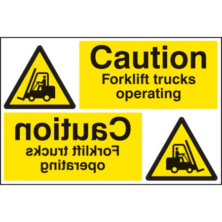 Caution - Forklift Trucks Operating Reflection Sign