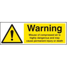 Caution - Misuse of Compressed Air Is Highly Dangerous