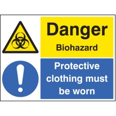 Danger - Biohazard Protective Clothing Must be Worn