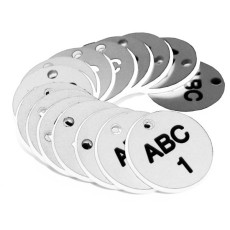 Engraved Valve Tags - White with Black Text