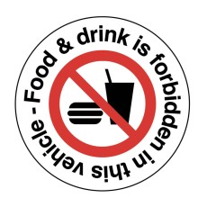 Food and Drink is forbidden in this Vehicle Labels