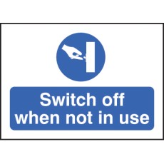 Switch Off When Not in Use - Self Adhesive Vinyl - 35 x 25mm