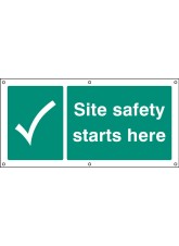 Site Safety Starts Here - Banner with Eyelets