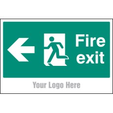 Fire Exit: Arrow Left - Add a Logo - Site Saver