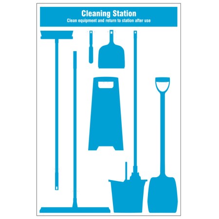 Cleaning Station Shadow Board - 8 piece