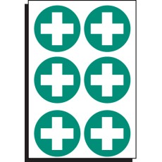 6 x First Aid Symbol - 65mm Diameter