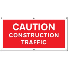 Caution - Construction Traffic - Banner with Eyelets