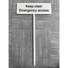 Keep Clear Emergency Access - Verge Sign c/w 800mm Post