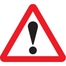 Warning - ! With Text Variant Options - 600mm Triangle Sign 