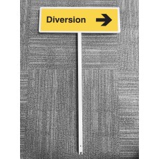 Diversion Right - Verge Sign c/w 800mm Post