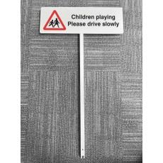 Verge Sign - Children Playing - Please Drive Slowly