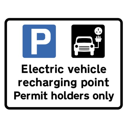 Electric Vehicle Recharging Point - Permit Holders Only - Class RA1