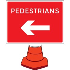 Pedestrians Arrow Left - Cone Sign