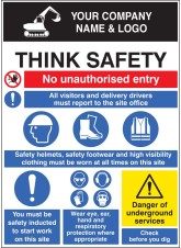 Site Safety Board with Logo - 900 x 1200mm 