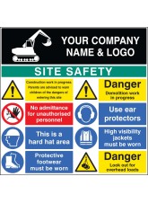 Site Safety Board with Logo - 1200 x 1200mm 