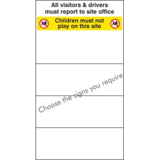 Site Safety Board - 600 x 1000mm - with Select Signs