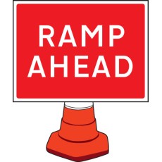 Ramp Ahead Cone Sign - 600 x 450mm