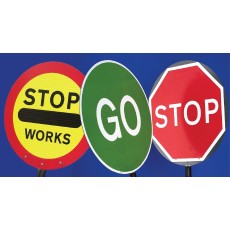 Stop / Go Lollipop Sign 600mm Dia - 1500mm Pole