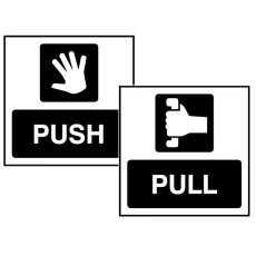 Pull / Push - Double Sided Window Sticker