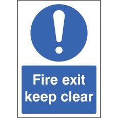 A4 Fire Exit Keep Clear