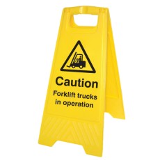 Caution - Forklift Trucks in Operation - Self Standing Folding Sign