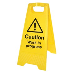 Caution - Work in Progress - Self Standing Folding Sign