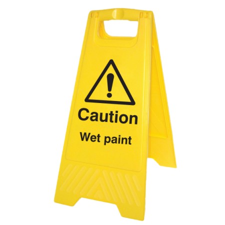 Caution - Wet Paint - Self Standing Folding Sign