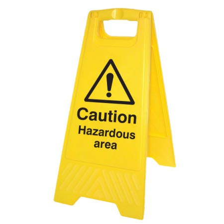 Caution - Hazardous Area - Self Standing Folding Sign