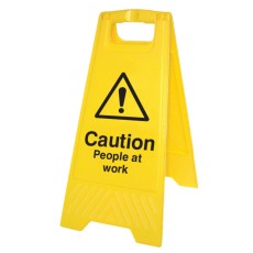 Caution - People at Work - Free-Standing Floor Sign