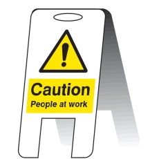 Caution - People at Work - Lightweight Standing Folding Sign