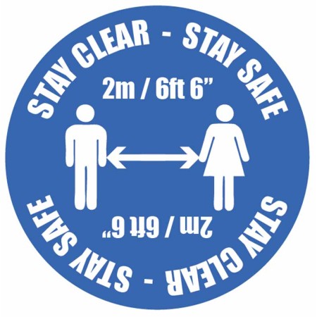 Stay Clear - Stay Safe - 2m / No Distance - Floor Graphic