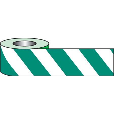 Self Adhesive Hazard Tape - 33m x 50mm - Green / White