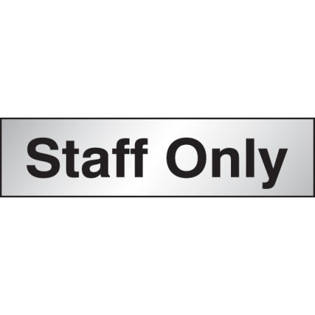 Staff Only Sign - Engraved Aluminium Effect