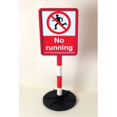 Custom Sign with White Frame & Red and White Post