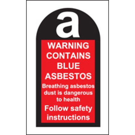 Roll of 100 Contains Blue Asbestos Labels 27 x 50mm 