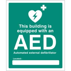 This Building is equipped with an AED Located