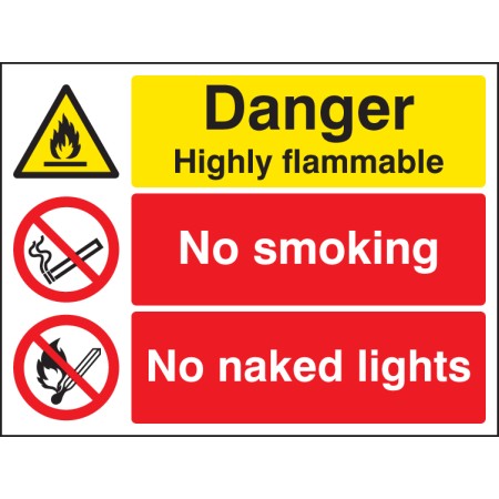 Danger - Highly Flammable No Smoking No Naked Lights