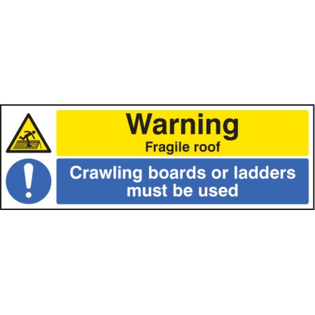 Warning - Fragile Roof Crawling Boards Or Ladders Must be Used