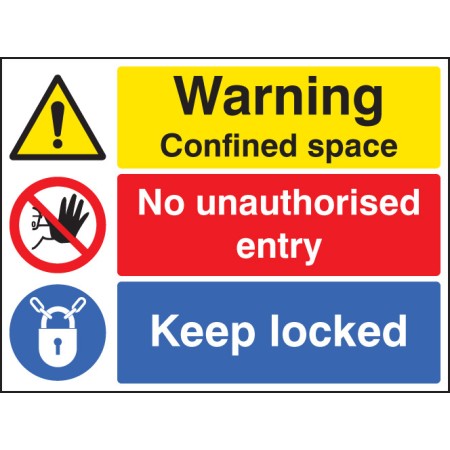 Warning - Confined Space No Entry Keep Locked