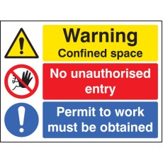 Warning - Confined Space No Entry Permit to Work