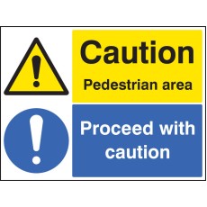 Caution - Pedestrian Area Proceed with Caution